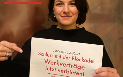 Fotoaktion: Schluss mit der Blockade beim Arbeitsschutzkontrollgesetz!